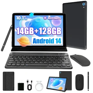 10 Inch Tablet Android 14 16GB RAM 128GB ROM 1TB Expandable